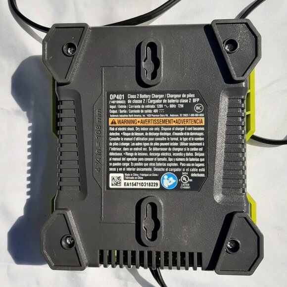 GENUINE OEM  RYOBI  OP401 Lithium-ion 40 Volt  Battery Charger - Picture 4 of 5